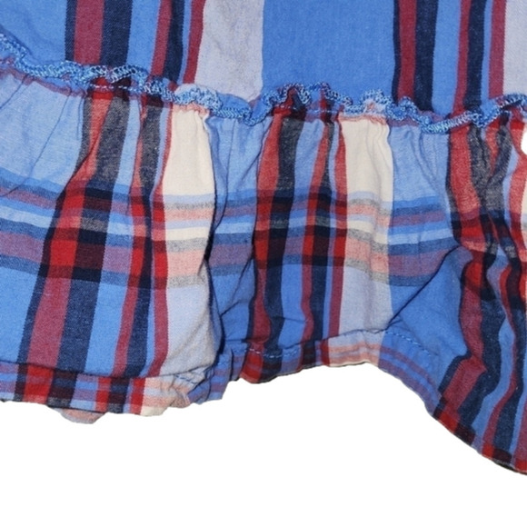𝅺healthtex Red White and Blue Plaid Spaghetti Strap Dress - Picture 4 of 4